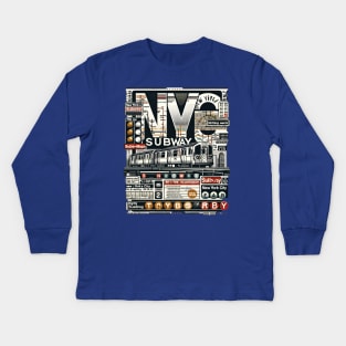 New York Subway NYC Subway Train Kids Long Sleeve T-Shirt